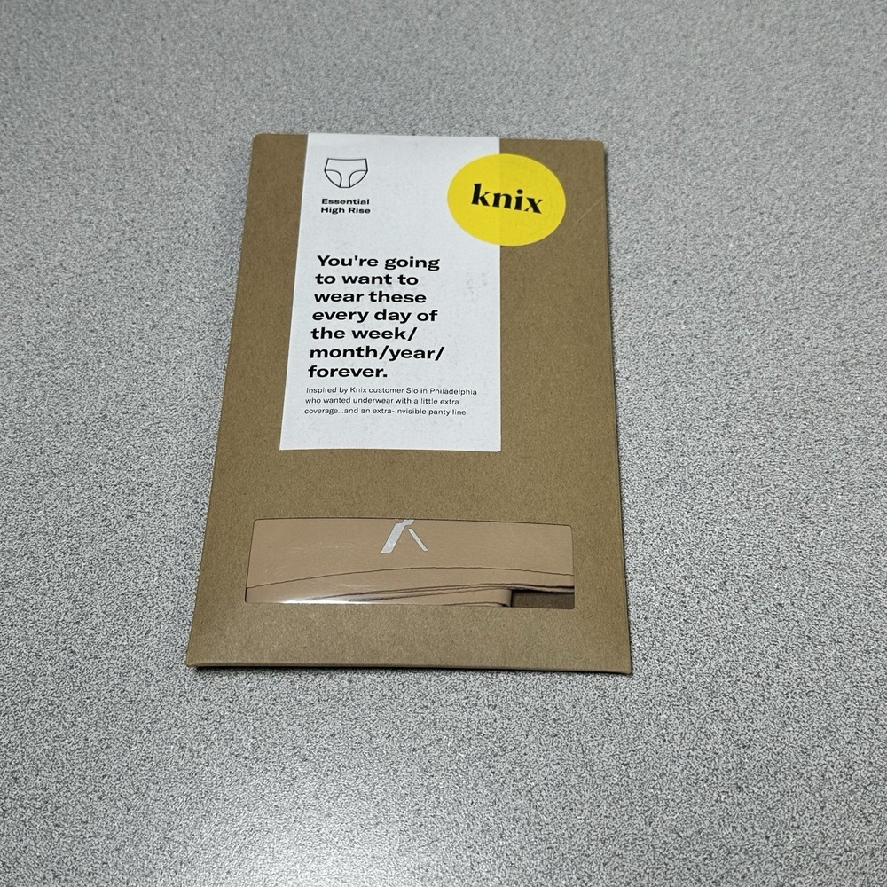 Knix Essential High Rise Panties  XL Beige Seamless  Soft Stretch Quick Dry NIP